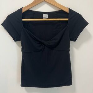 Wilfred Black Fitted Twist Front Blouse